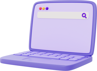 Set of purple computer labtop, 3d rendering.